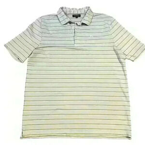 Over Under Men’s Performance Golf Polo Size XXL 2XL Blue Stripe USA Made Wicking